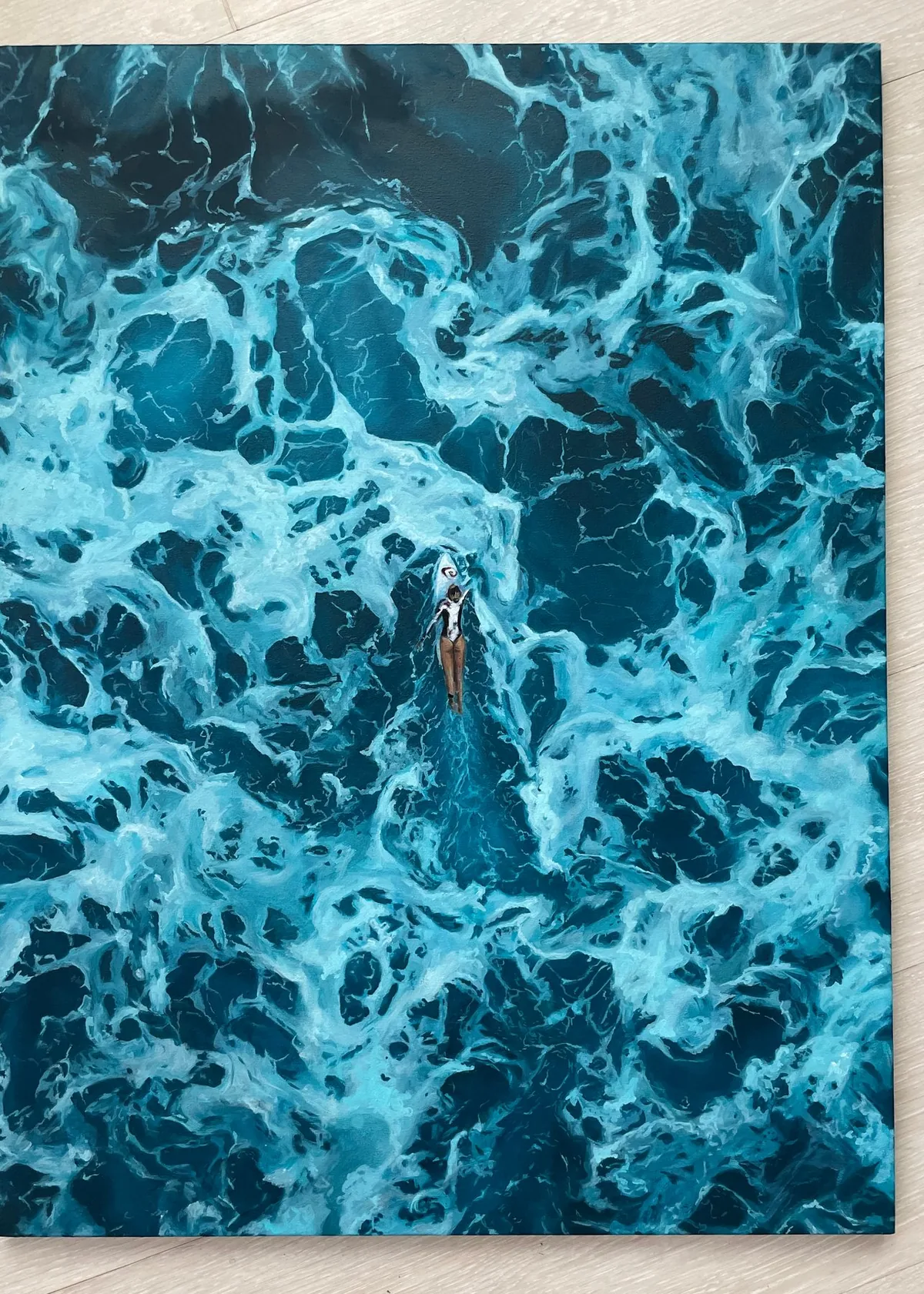 Chasing the Perfect Wave — oil on canvas, 60 × 80 cm
