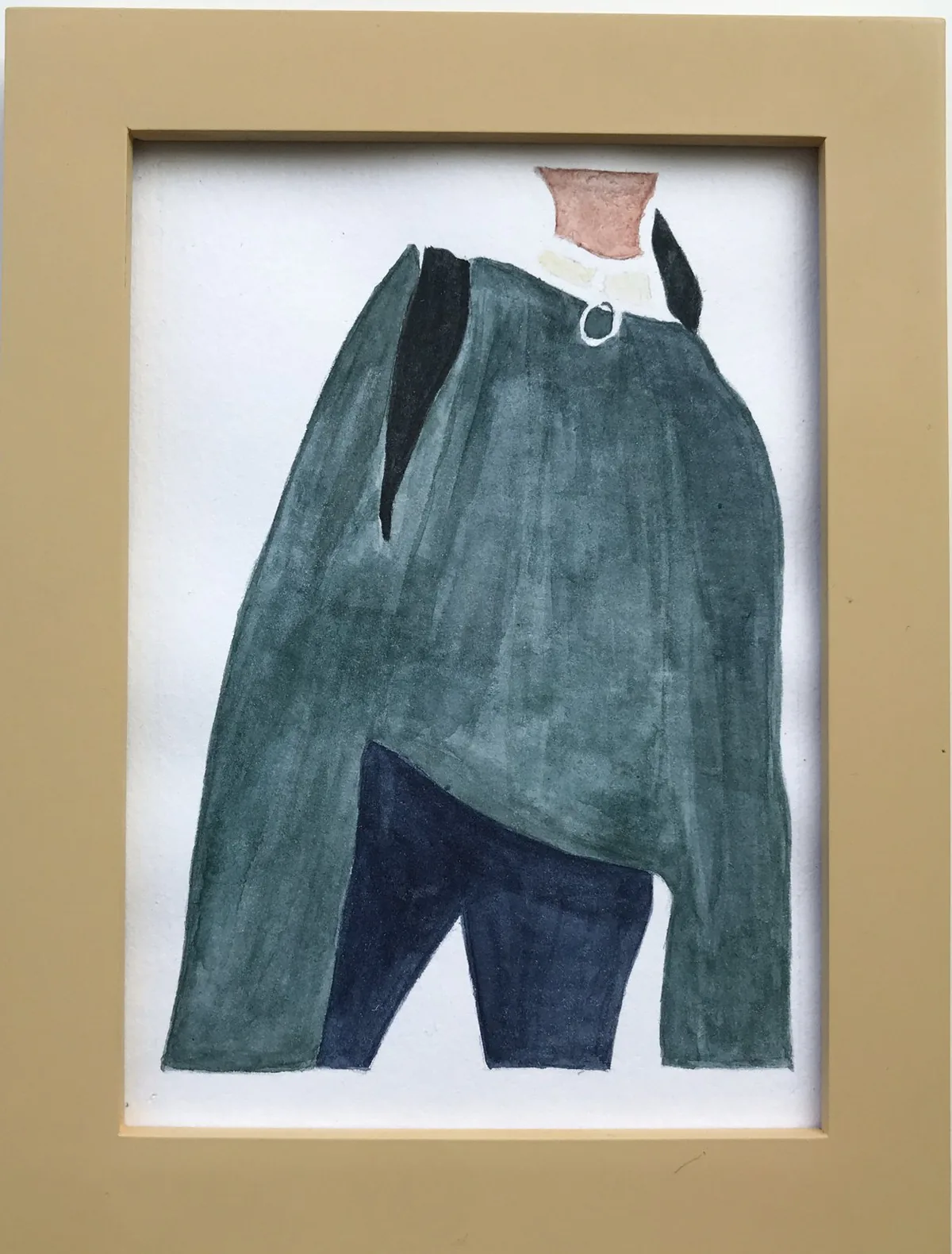 Elegance in Green — watercolour on paper, 15 × 20 cm