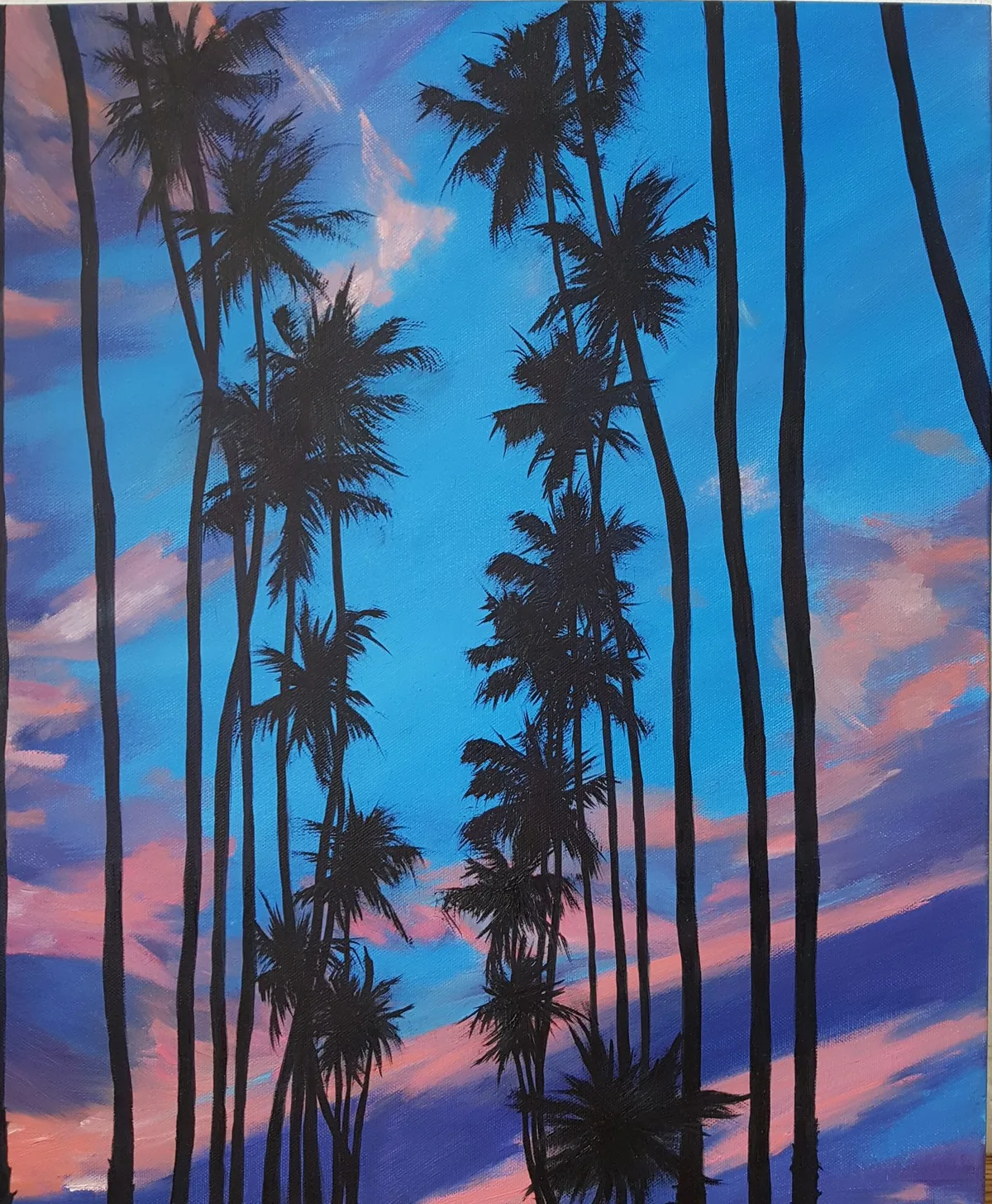 Florida Palms at Sunset — oil on canvas, 50 × 60 cm