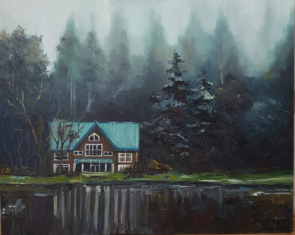 The Hermit's House — oil on canvas, 50 × 40 cm